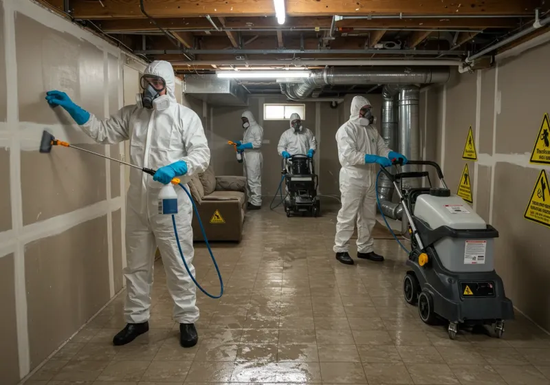 Basement Moisture Removal and Structural Drying process in Petoskey, MI